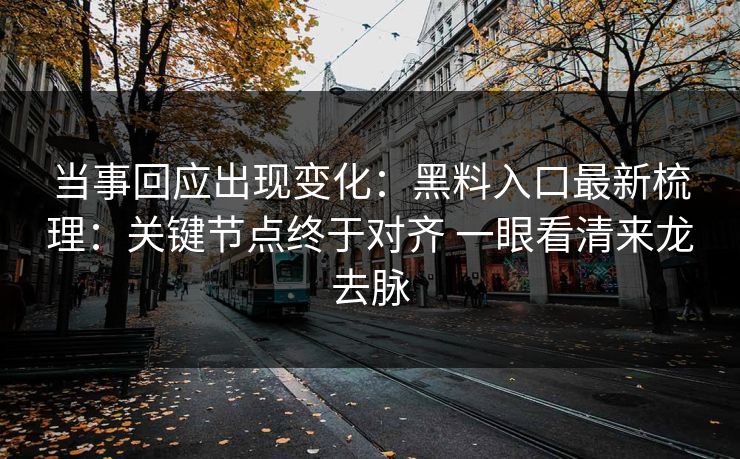 当事回应出现变化：黑料入口最新梳理：关键节点终于对齐 一眼看清来龙去脉