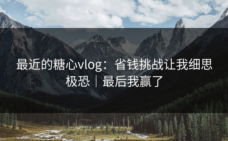 最近的糖心vlog：省钱挑战让我细思极恐｜最后我赢了