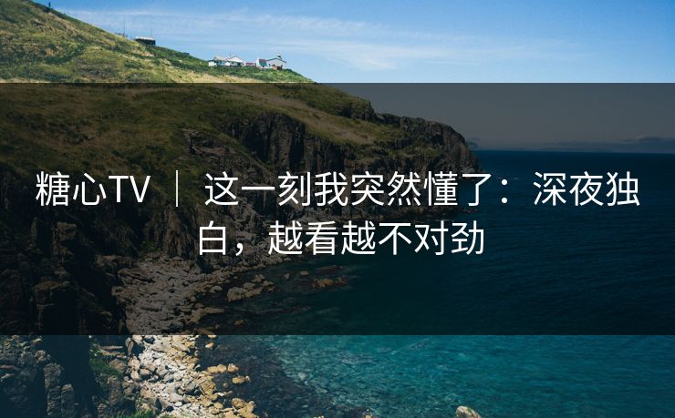 糖心TV ｜ 这一刻我突然懂了：深夜独白，越看越不对劲