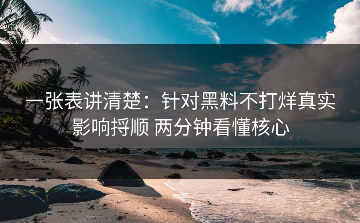 一张表讲清楚:针对黑料不打烊真实影响捋顺 两分钟看懂核心 一张表讲清楚:针对黑料不打烊真实影响捋顺 两分钟看懂核心